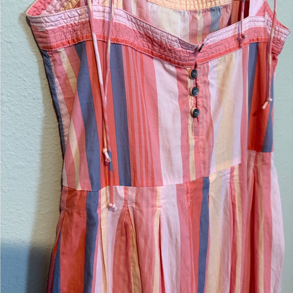 FREE PEOPLE Primavera Stripe Cotton
Midi Dress Sz. M.  NWT color pink - Picture 12 of 13